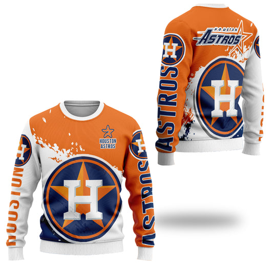 Houston Astros Baseball Knitted Sweater - Stylish Astros Logo Tee Tor Fans NH24
