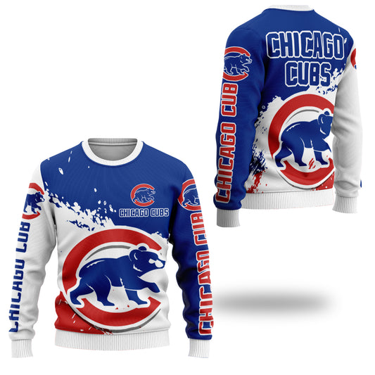 Chicago Cubs Baseball Knitted Sweater - Stylish Red Sox Logo Tee Tor Fans NH24