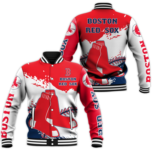 Boston Red Sox Baseball Jacket - Stylish Red Sox Logo Tee Tor Fans NH24