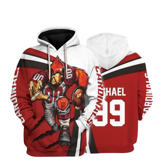 NFL Arizona Cardinals Personalized Hoodie Mascot Football Player NH24