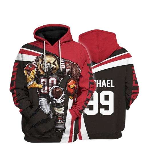 NFL Atlanta Falcons Personalized Hoodie Mascot Football Player NH24