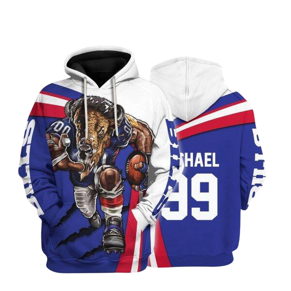 NFL Buffalo Bills Personalized Hoodie Mascot Football Player NH24