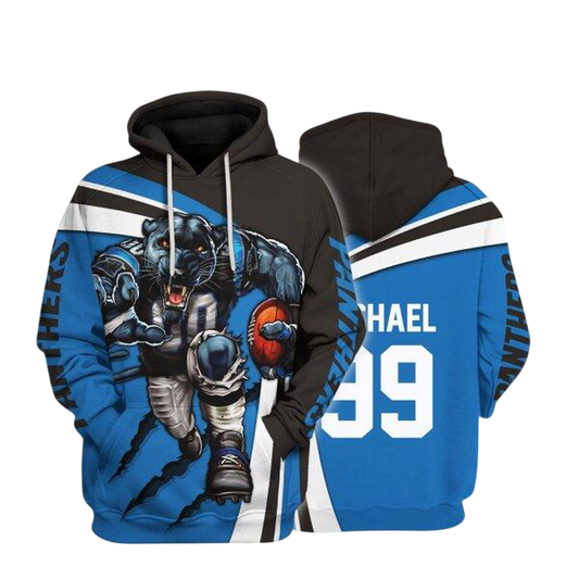 NFL Carolina Panthers Personalized Hoodie Mascot Football Player NH24