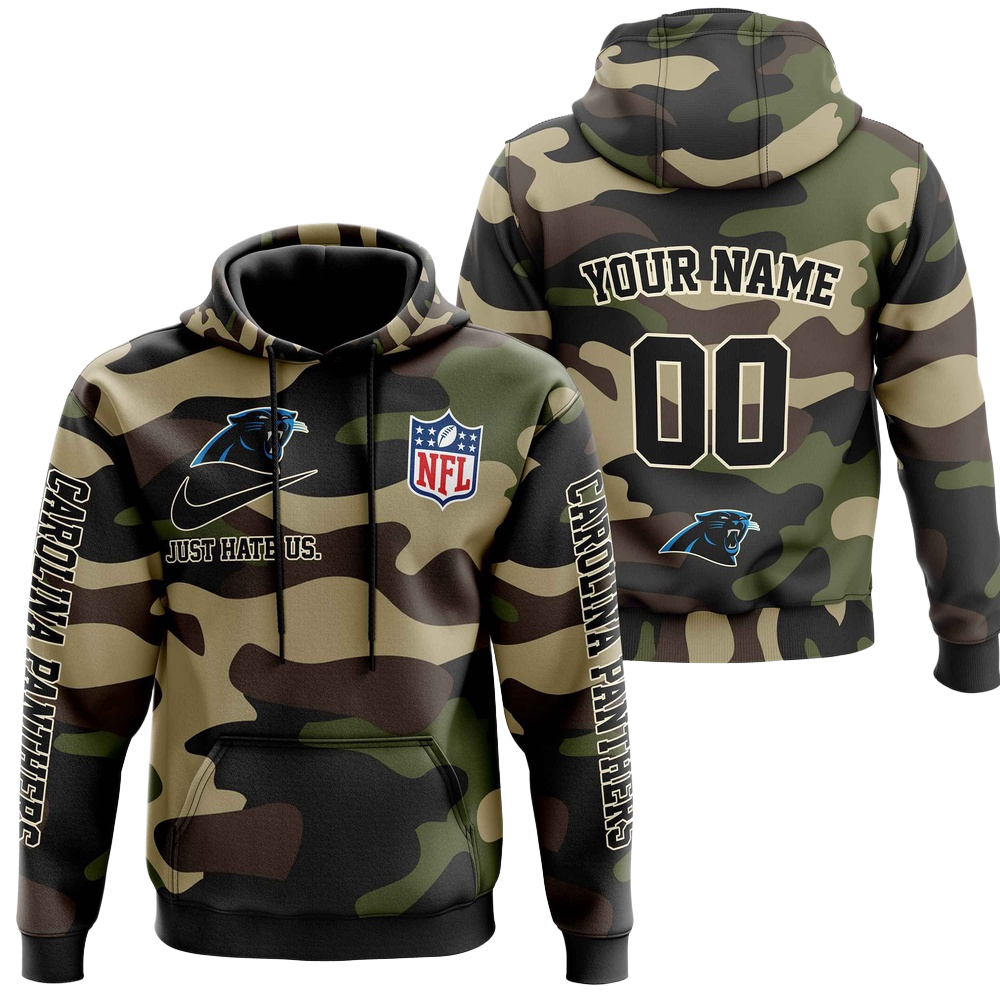 NFL Carolina Panthers Personalized Pullover Hoodie Camo Veterans Special Edition NH24