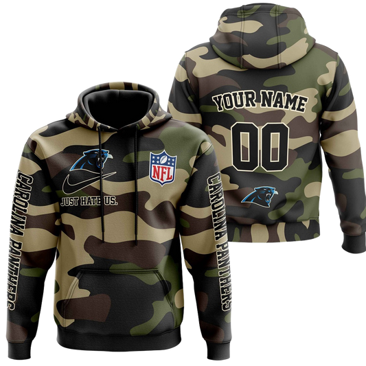 NFL Carolina Panthers Personalized Pullover Hoodie Camo Veterans Special Edition NH24