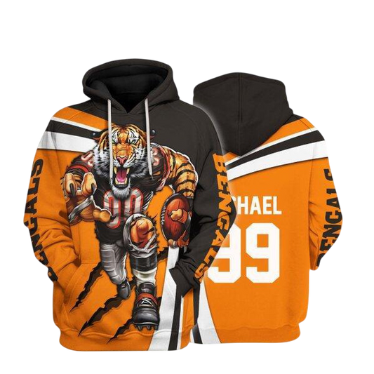 NFL Cincinnati Bengals Personalized Hoodie Mascot Football Player NH24