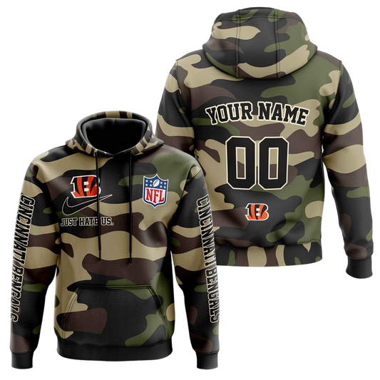 NFL Cincinnati Bengals Personalized Pullover Hoodie Camo Veterans Special Edition NH24