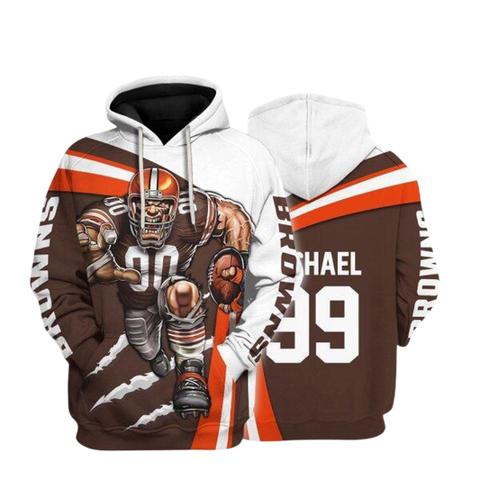 NFL Cleveland Browns Personalized Hoodie Mascot Football Player NH24