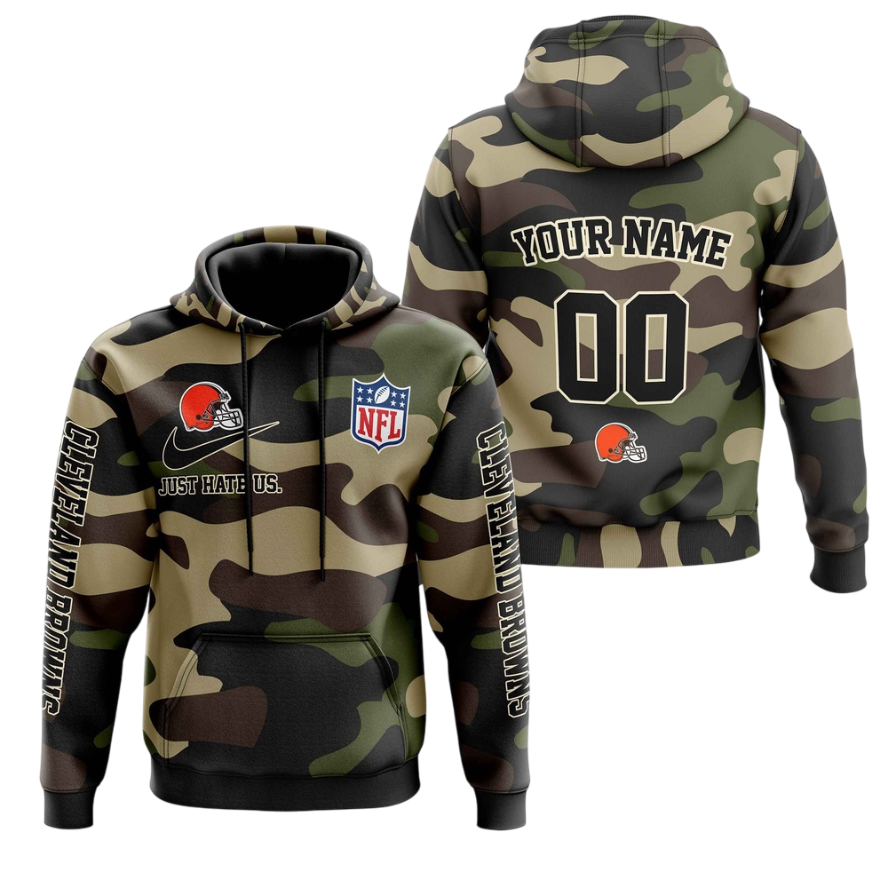 NFL Cleveland Browns Personalized Pullover Hoodie Camo Veterans Special Edition NH24