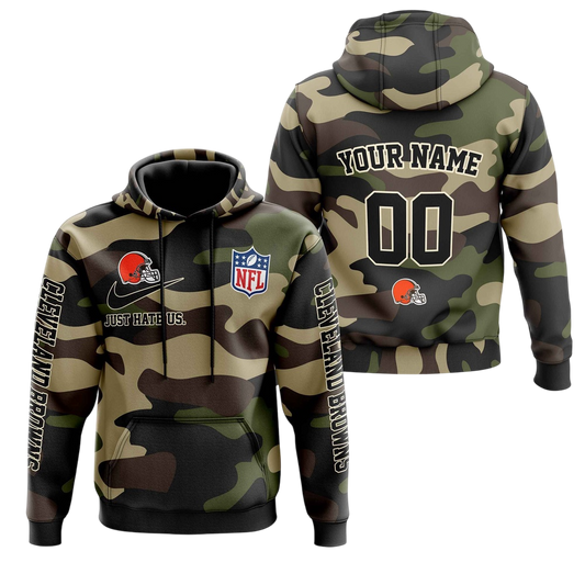 NFL Cleveland Browns Personalized Pullover Hoodie Camo Veterans Special Edition NH24