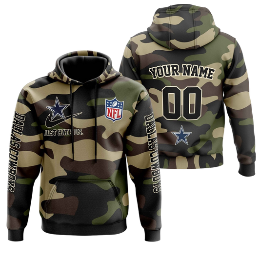 NFL Dallas Cowboys Personalized Pullover Hoodie Camo Veterans Special Edition NH24