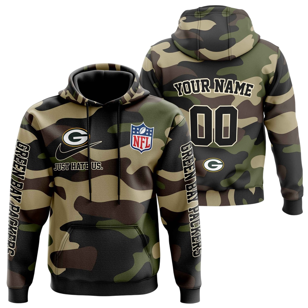NFL Green Bay Packers Personalized Pullover Hoodie Camo Veterans Special Edition NH24