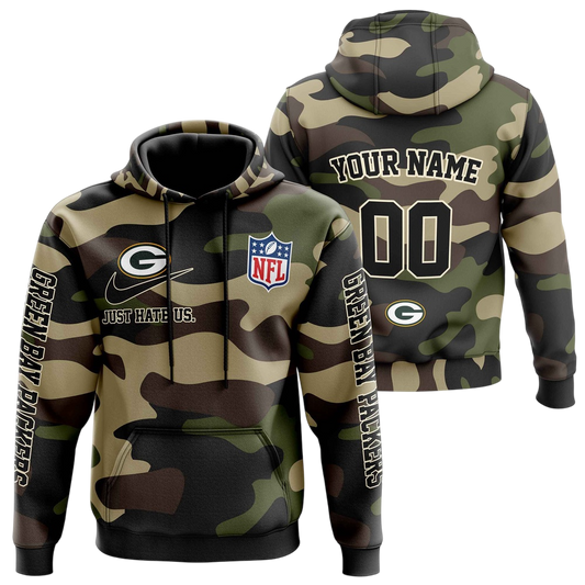 NFL Green Bay Packers Personalized Pullover Hoodie Camo Veterans Special Edition NH24
