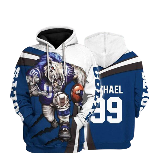 NFL Indianapolis Colts Personalized Hoodie Mascot Football Player NH24