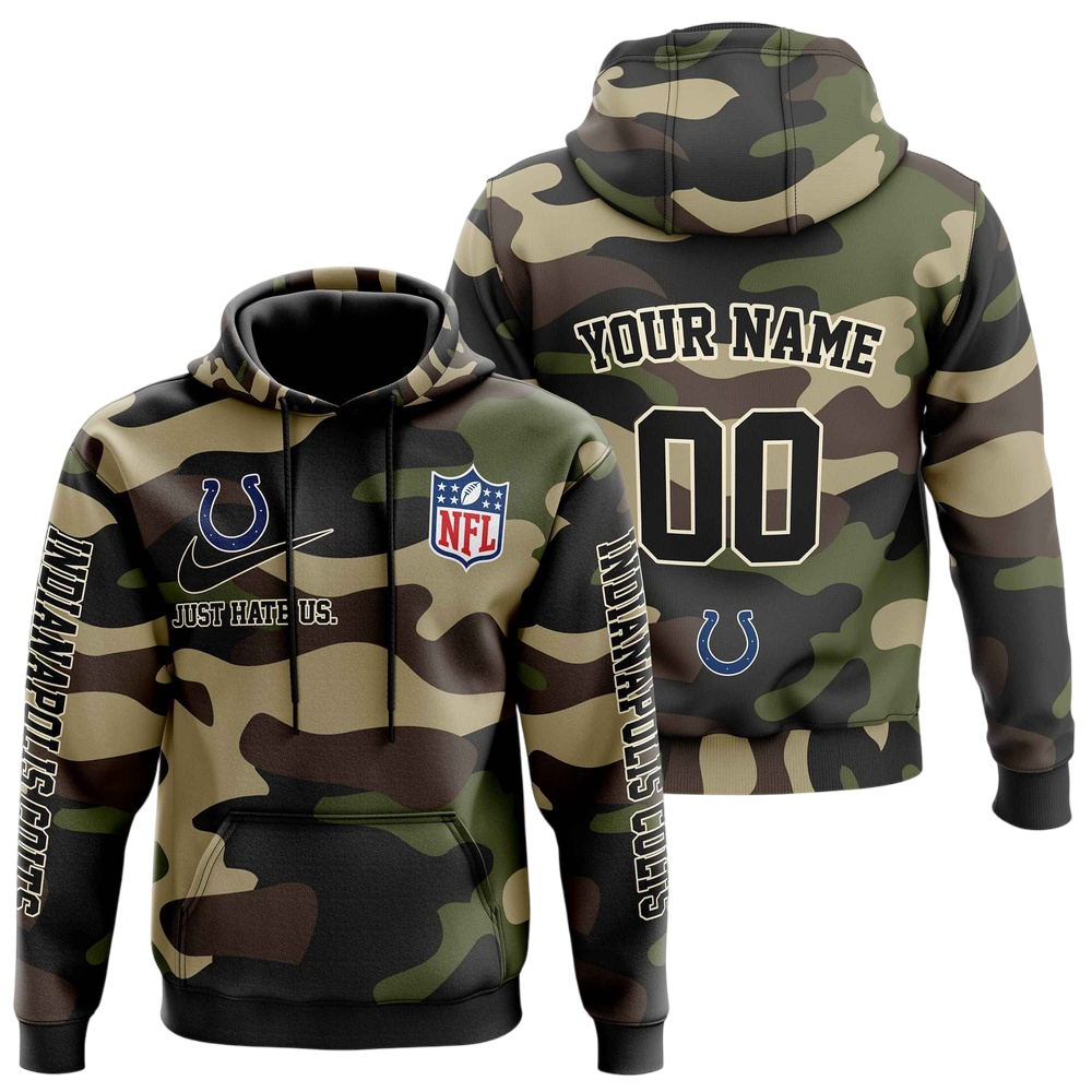 NFL Indianapolis Colts Personalized Pullover Hoodie Camo Veterans Special Edition NH24