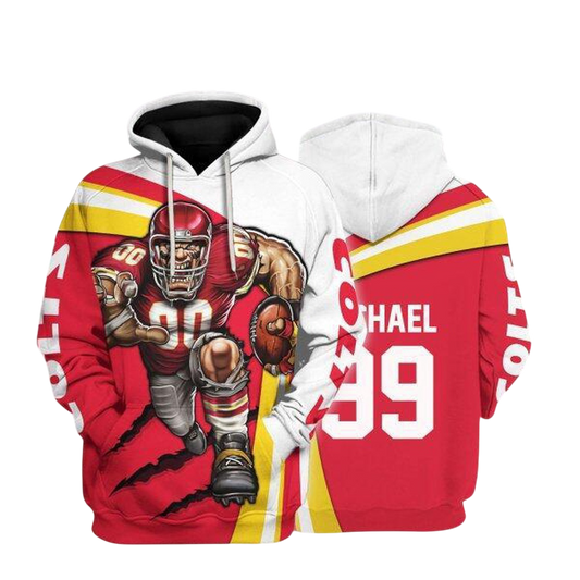 NFL Kansas City Chiefs Personalized Hoodie Mascot Football Player NH24