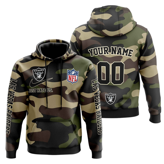 NFL Las Vegas Raiders Personalized Pullover Hoodie Camo Veterans Special Edition NH24