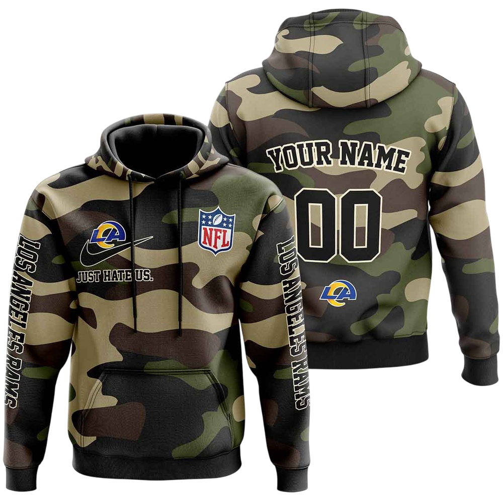 NFL Los Angeles Rams Personalized Pullover Hoodie Camo Veterans Special Edition NH24