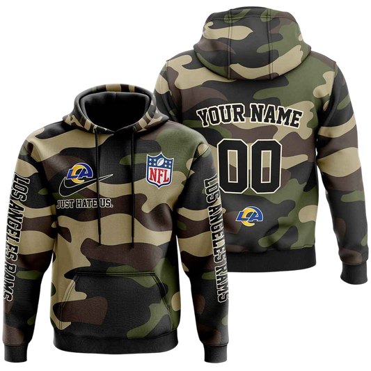NFL Los Angeles Rams Personalized Pullover Hoodie Camo Veterans Special Edition NH24
