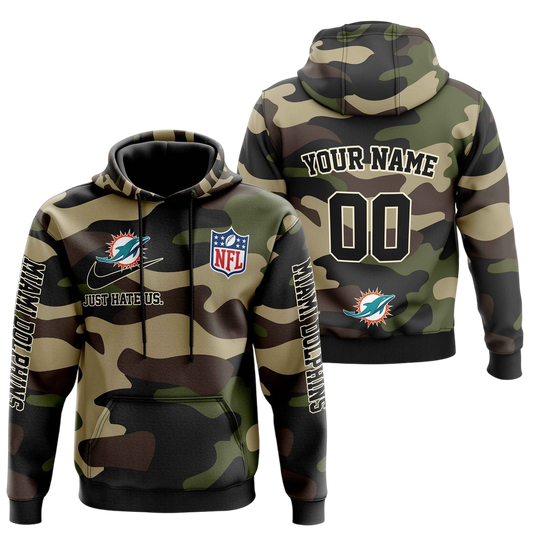 NFL Miami Dolphins Personalized Pullover Hoodie Camo Veterans Special Edition NH24
