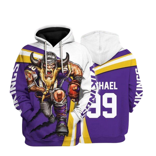 NFL Minnesota Vikings Personalized Hoodie Mascot Football Player NH24