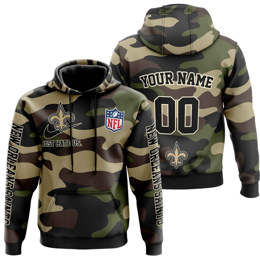 NFL New Orleans Saints Personalized Pullover Hoodie Camo Veterans Special Edition NH24