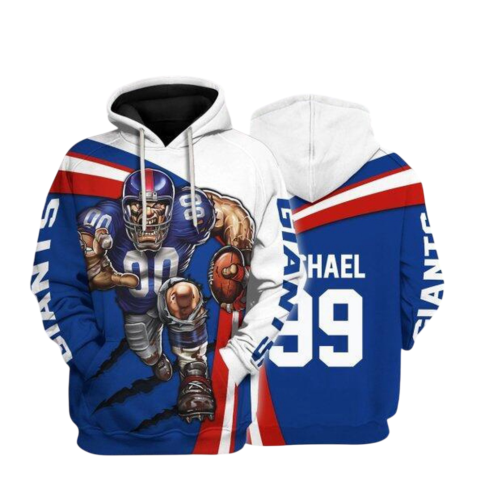 NFL New York Giants Personalized Hoodie Mascot Football Player NH24
