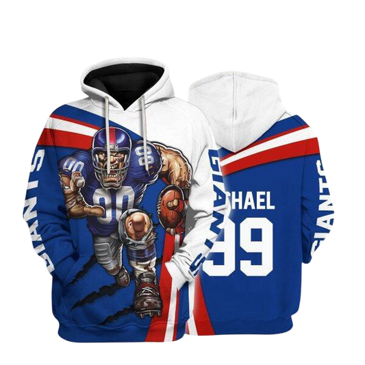 NFL New York Giants Personalized Hoodie Mascot Football Player NH24