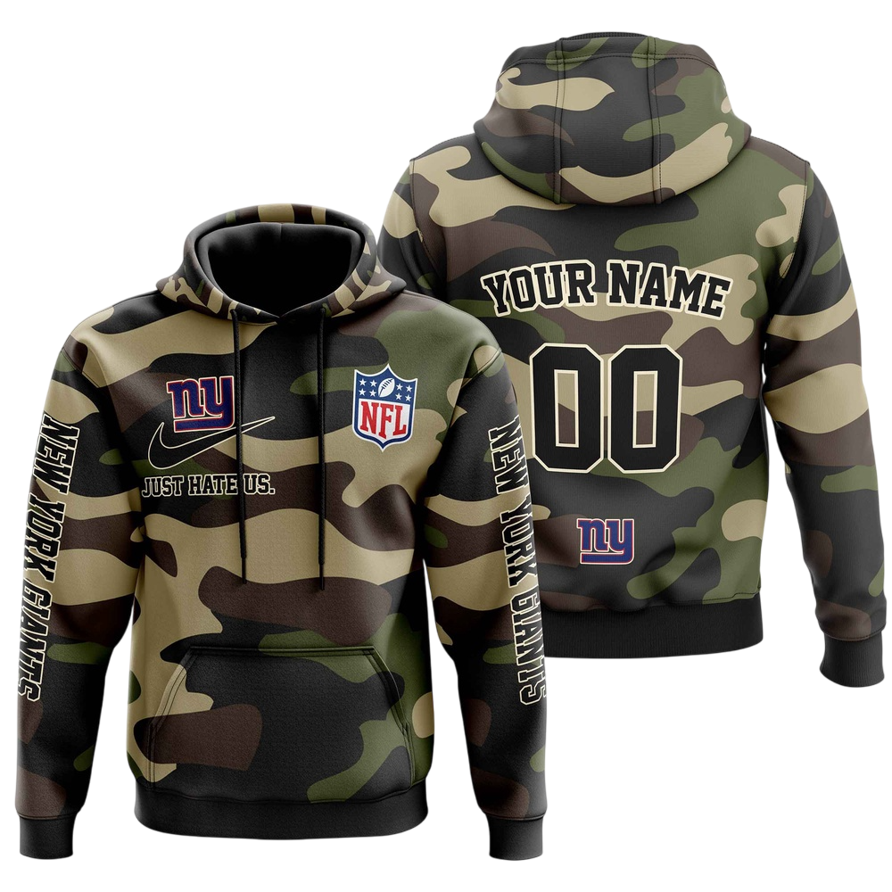 NFL New York Giants Personalized Pullover Hoodie Camo Veterans Special Edition NH24