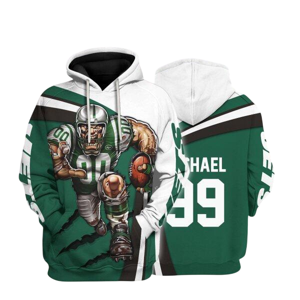 NFL New York Jets Personalized Hoodie Mascot Football Player NH24