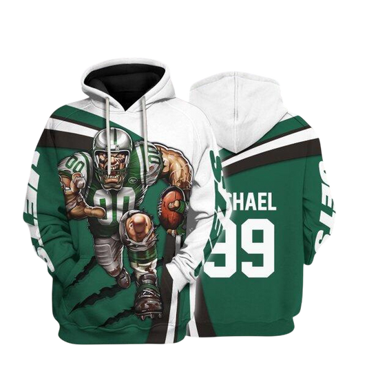 NFL New York Jets Personalized Hoodie Mascot Football Player NH24
