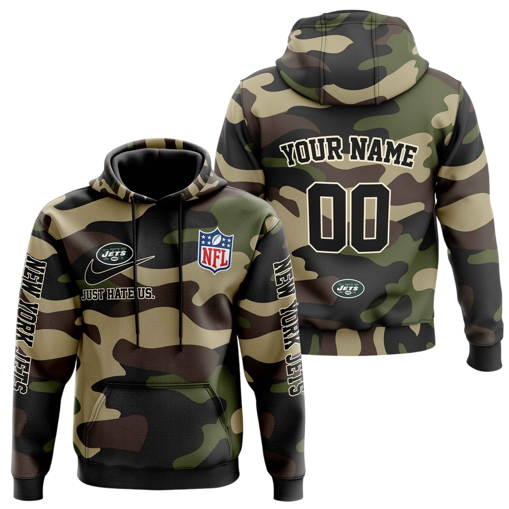 NFL New York Jets Personalized Pullover Hoodie Camo Veterans Special Edition NH24