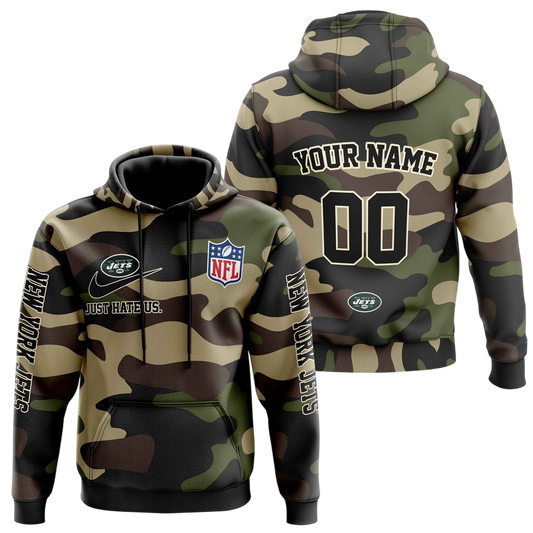 NFL New York Jets Personalized Pullover Hoodie Camo Veterans Special Edition NH24