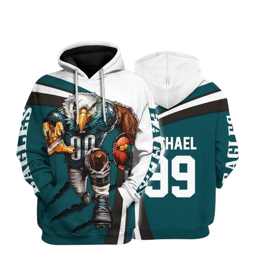 NFL Philadelphia Eagles Personalized Hoodie Mascot Football Player NH24