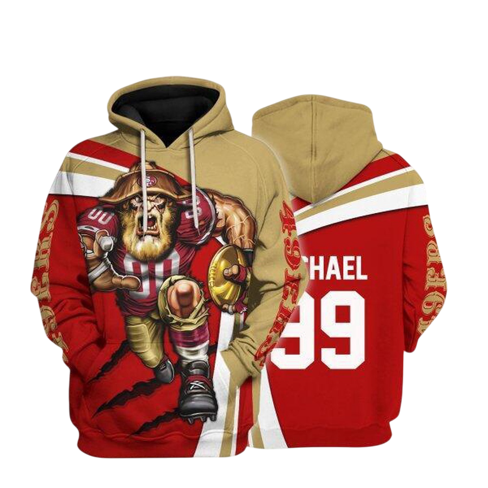 NFL San Francisco 49ers Personalized Hoodie Mascot Football Player NH24