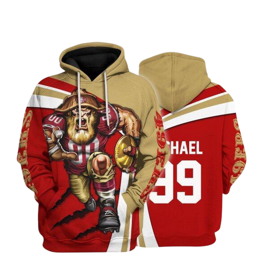 NFL San Francisco 49ers Personalized Hoodie Mascot Football Player NH24