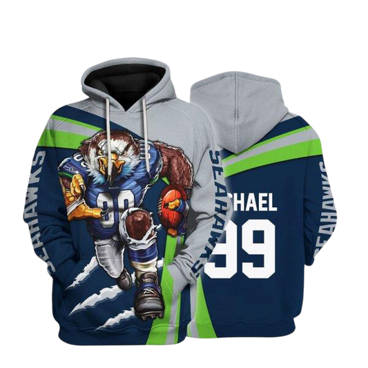 NFL Seattle Seahawks Personalized Hoodie Mascot Football Player NH24