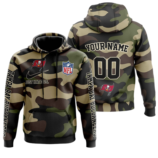 NFL Tampa Bay Buccaneers Personalized Pullover Hoodie Camo Veterans Special Edition NH24
