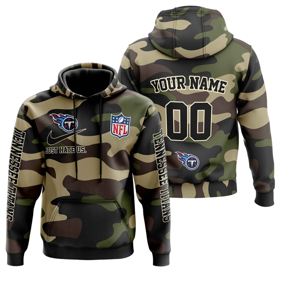 NFL Tennessee Titans Personalized Pullover Hoodie Camo Veterans Special Edition NH24