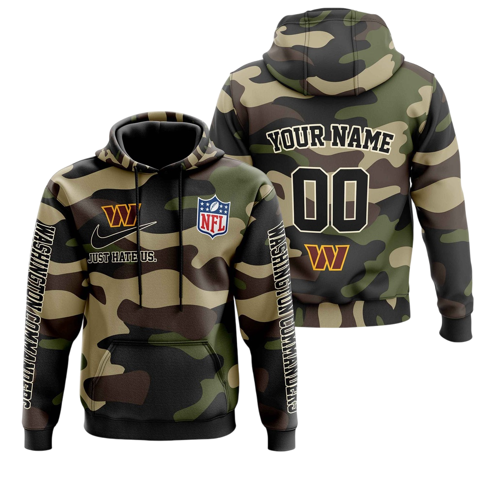 NFL Washington Commanders Personalized Pullover Hoodie Camo Veterans Special Edition NH24