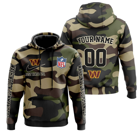 NFL Washington Commanders Personalized Pullover Hoodie Camo Veterans Special Edition NH24