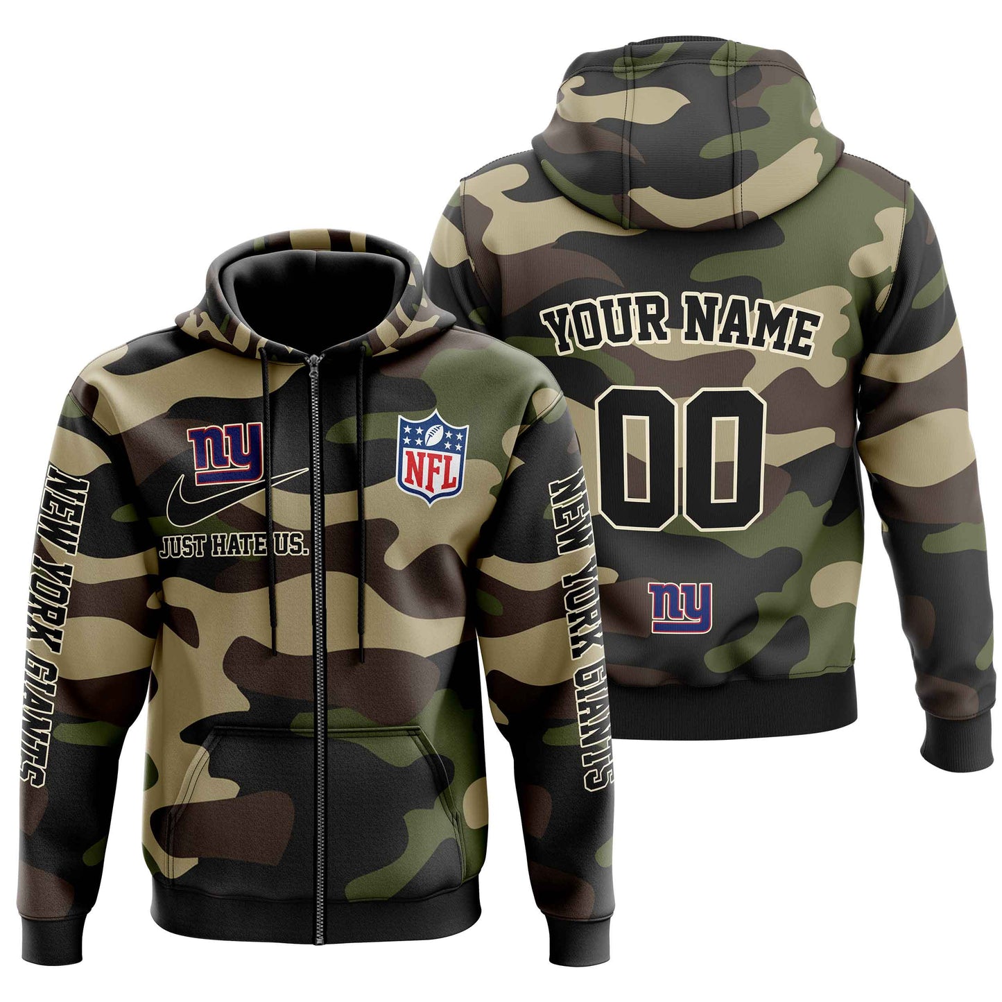 NFL New York Giants Personalized Pullover Hoodie Camo Veterans Special Edition NH24
