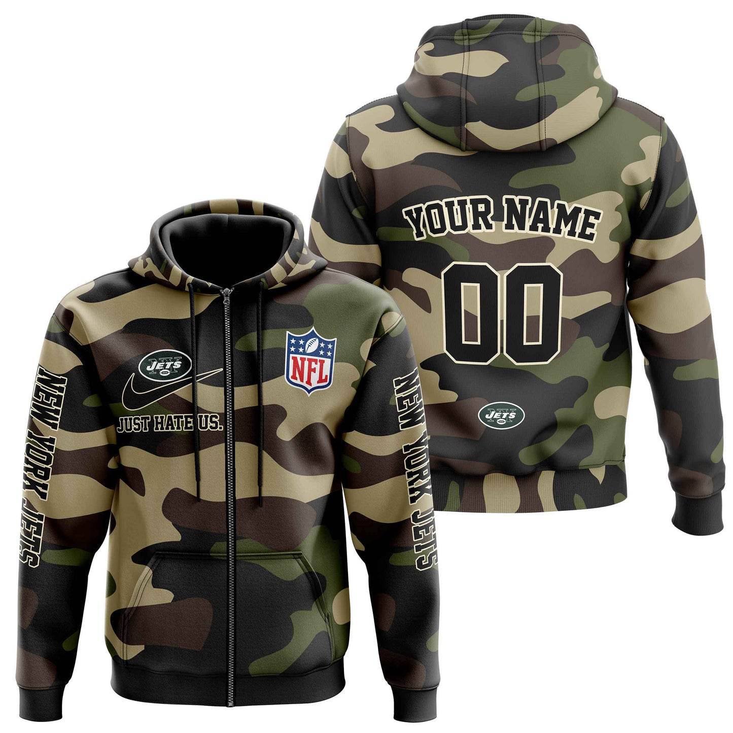 NFL New York Jets Personalized Pullover Hoodie Camo Veterans Special Edition NH24