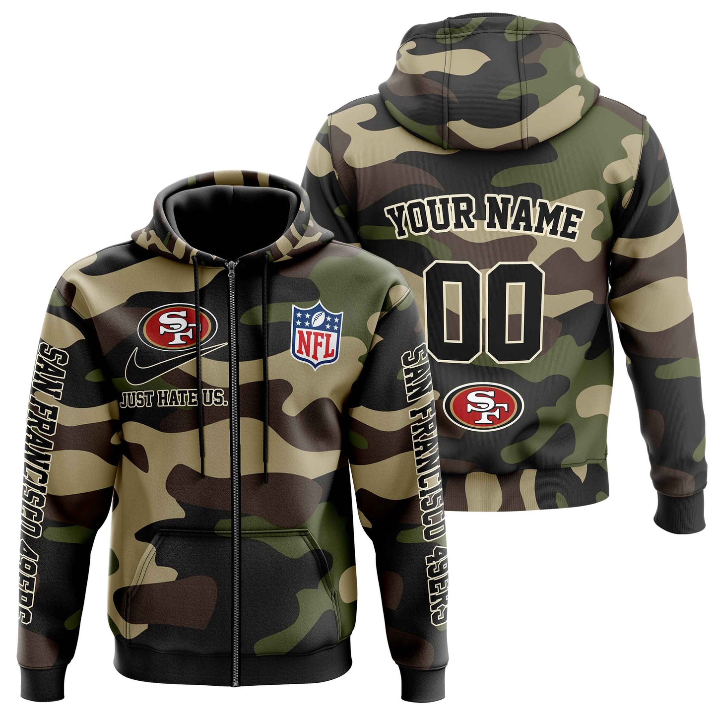 NFL San Francisco 49ers Personalized Pullover Hoodie Camo Veterans Special Edition NH24