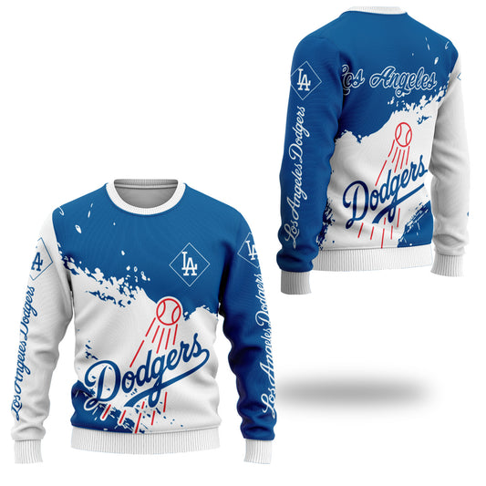 Los Angeles Dodgers Baseball Knitted Sweater - Stylish Dodgers Logo Tee Tor Fans NH24
