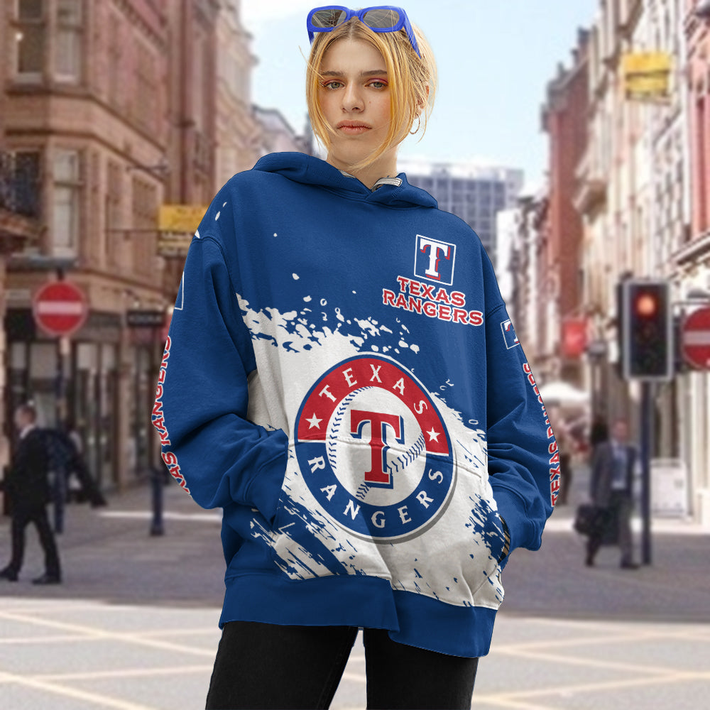 Texas Rangers Blue Color MLB Hoodie For Big Fan NH24