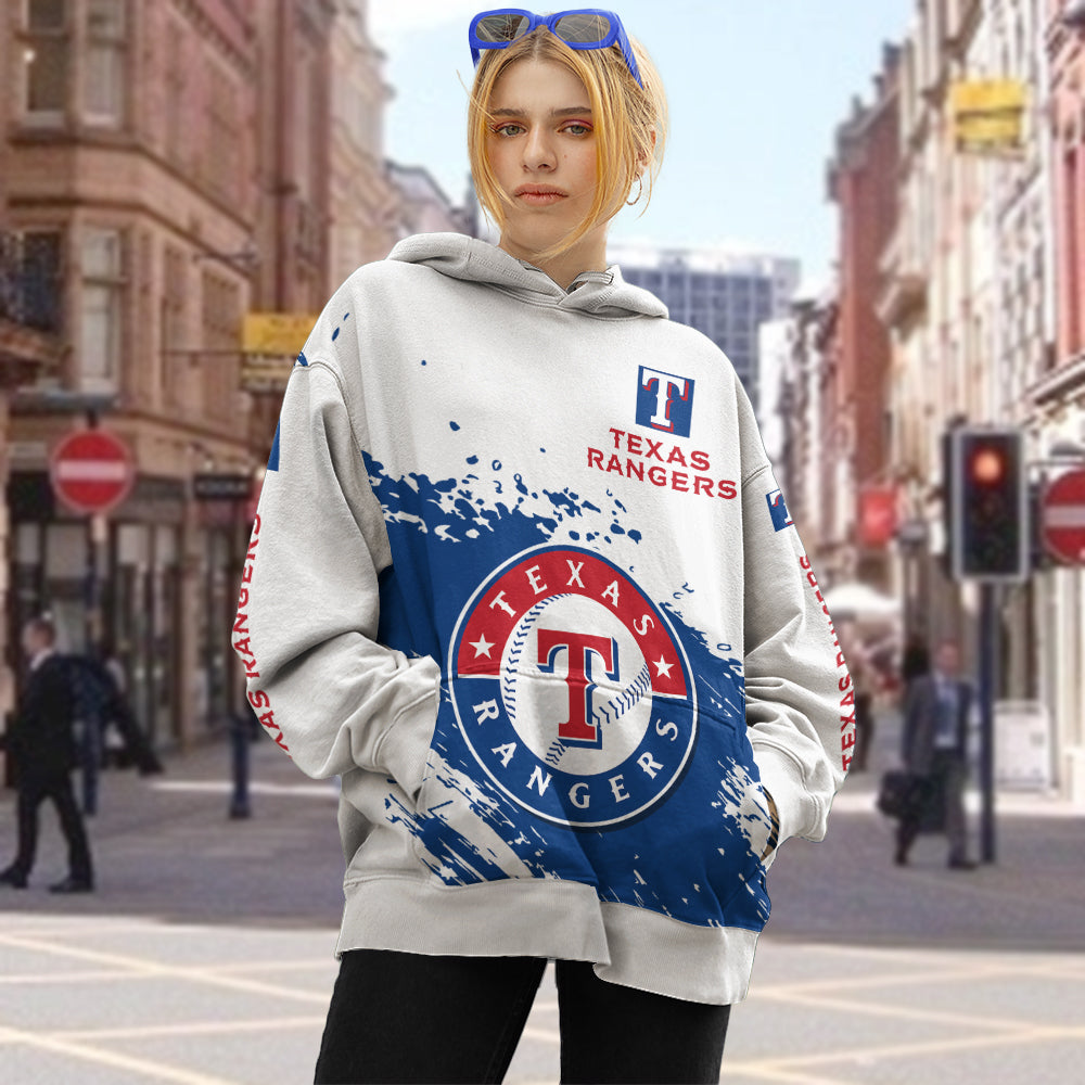 Texas Rangers White Color MLB Hoodie For Big Fan NH24