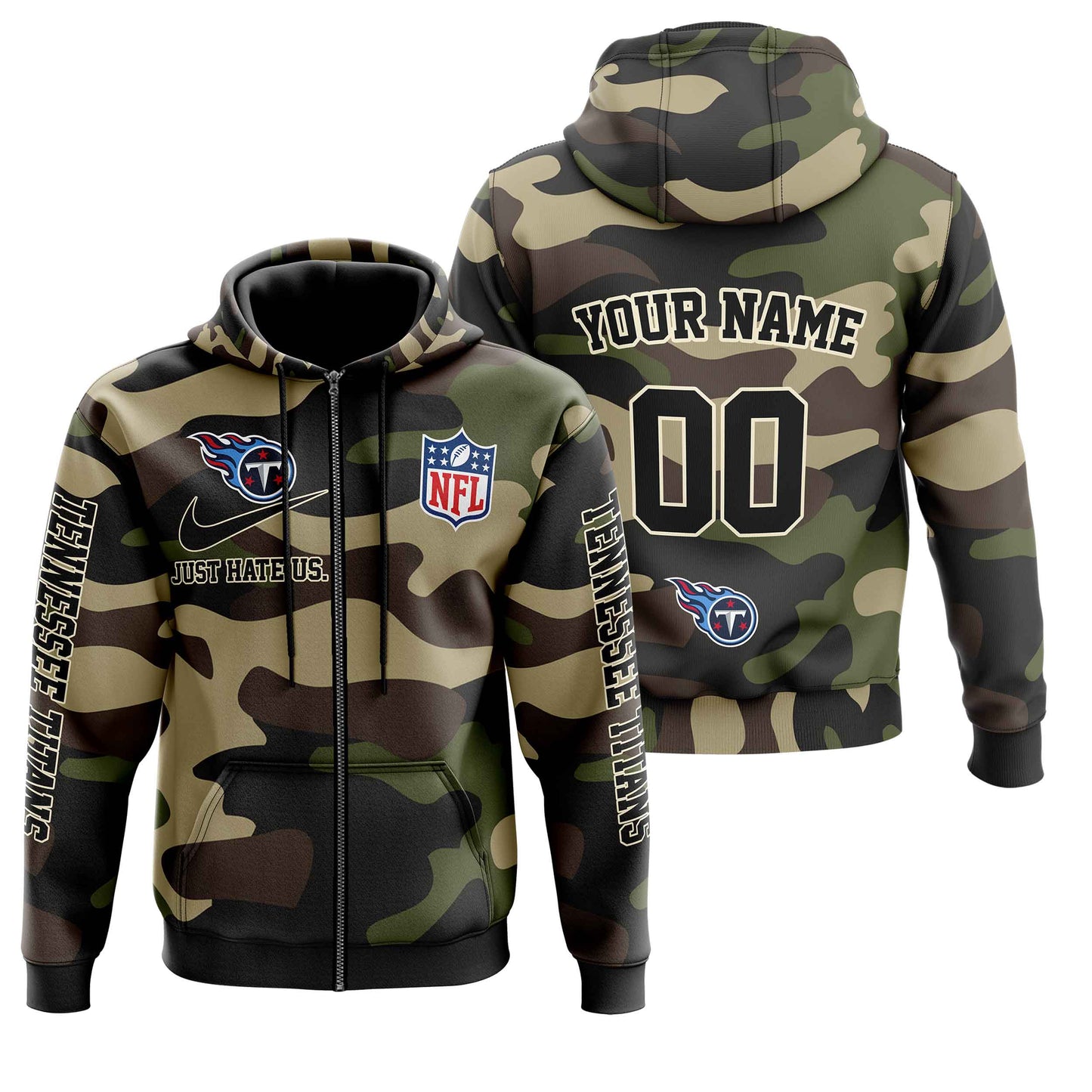 NFL Tennessee Titans Personalized Pullover Hoodie Camo Veterans Special Edition NH24