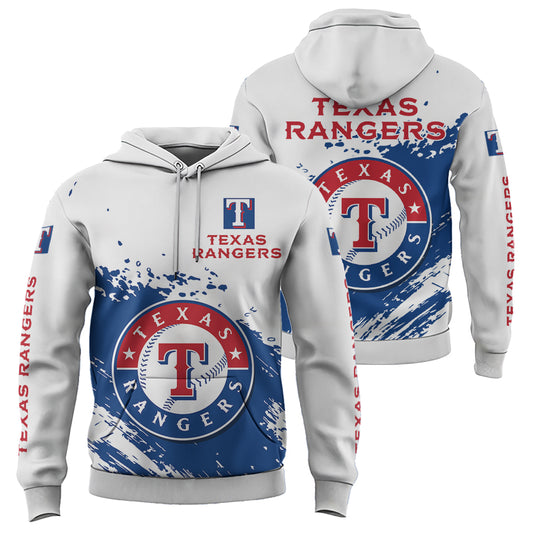 Texas Rangers White Color MLB Hoodie For Big Fan NH24