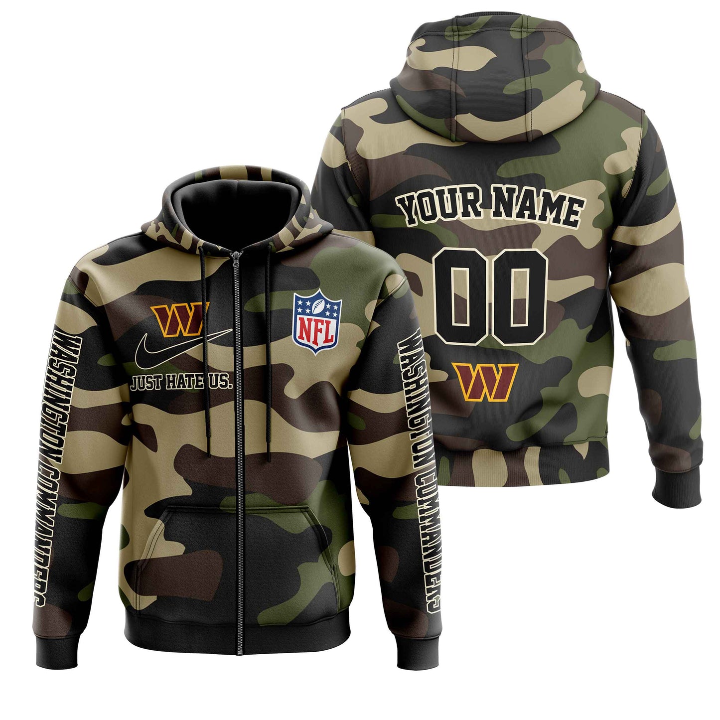 NFL Washington Commanders Personalized Pullover Hoodie Camo Veterans Special Edition NH24